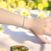 Bracelet femme acier serti zirconium fermoir ajustable