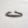 Dore Bracelet personnalise noir gourmette acier homme personnalisable