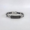 Bracelet personnalise gourmette homme acier caoutchouc