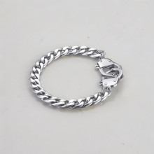 Men's stainless steel infinity handcuff chain bracelet