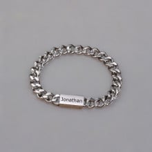 Personalisiertes Herrenarmband aus Edelstahl – Kubanische Kette mit Magnetverschluss