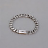 Gepersonaliseerde herenarmband met Cubaanse stalen ketting en magnetische sluiting (Dupliqué)