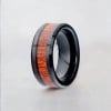Bague Alliance Tungstène Incrustation Bois Personnalisable (Dupliqué)