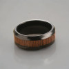 Bague Alliance Tungstène Incrustation Bois Personnalisable (Dupliqué)