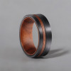 Bague tungstène brossée bois rouge (Dupliqué)