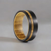 Bague tungstène brossée bois rouge (Dupliqué)