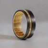 Bague tungstène brossée bois rouge (Dupliqué)