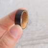 Bague Tungstène Noir Brossé intérieur en Bois