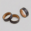 Bague Tungstène Noir Brossé intérieur en Bois