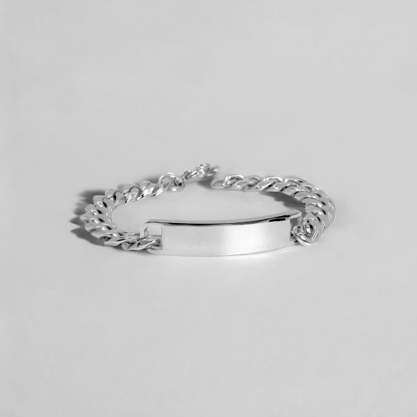 Dore Bracelet personnalise noir gourmette acier homme personnalisable
