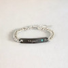 Bracelet couple personnalisable gourmette chaine acier zirconium