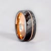 6mm Bague personnalisee alliance tungstene brosse rainure