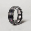 Anello da uomo personalizzato anello in tungsteno opale linea sabbia