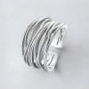 Bague Femme Argent 925 Ouverte lignes croisées
