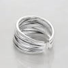 Bague Femme Argent 925 Ouverte lignes croisées