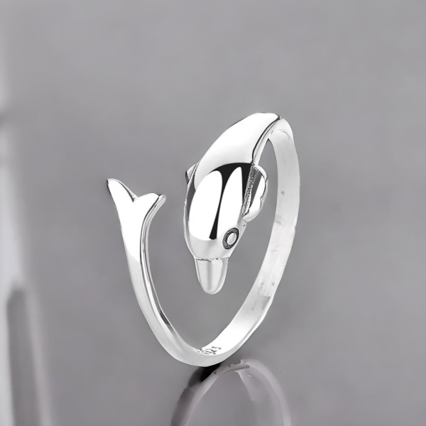 Bague ouverte argent goutte eau polie (Dupliqué)