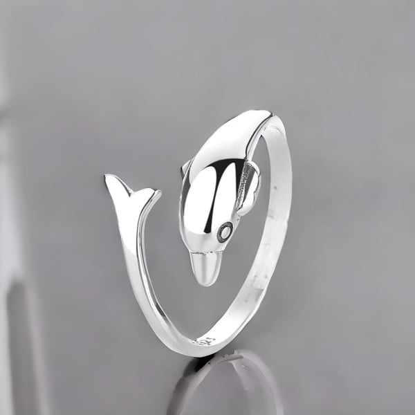 Bague ouverte argent goutte eau polie (Dupliqué)