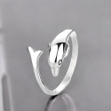 Polished teardrop silver open ring (Dupliqué)