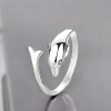 Bague ouverte argent goutte eau polie (Dupliqué)