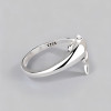 Bague ouverte argent goutte eau polie (Dupliqué)