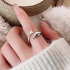 Bague ouverte argent goutte eau polie (Dupliqué)