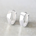 Boucles d'oreilles argent créoles carrés