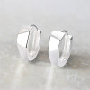 Boucles d'oreilles argent créoles carrés