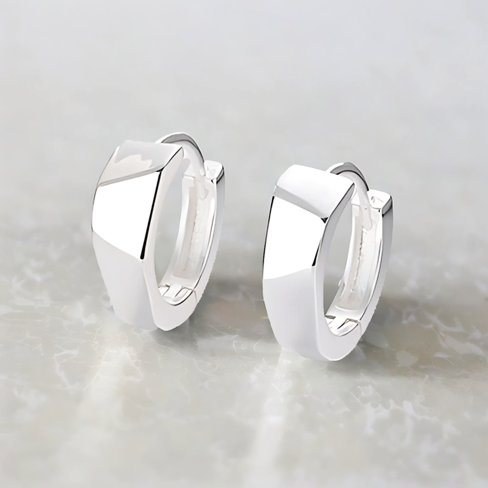 Boucles d'oreilles argent créoles carrés