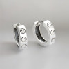 Boucles d'oreille argent homme femme creoles cisele emoji sourire - paire