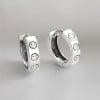 Boucles d'oreille argent homme femme creoles cisele emoji sourire - paire