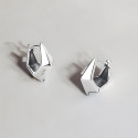 Boucles d'Oreilles Créoles Carrées Argent 925 Design Géométrique
