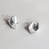 Boucles d'Oreilles Créoles Carrées Argent 925 Design Géométrique
