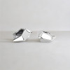 925 Silver Square Hoop Earrings Geometric Design