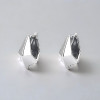 925 Silver Square Hoop Earrings Geometric Design