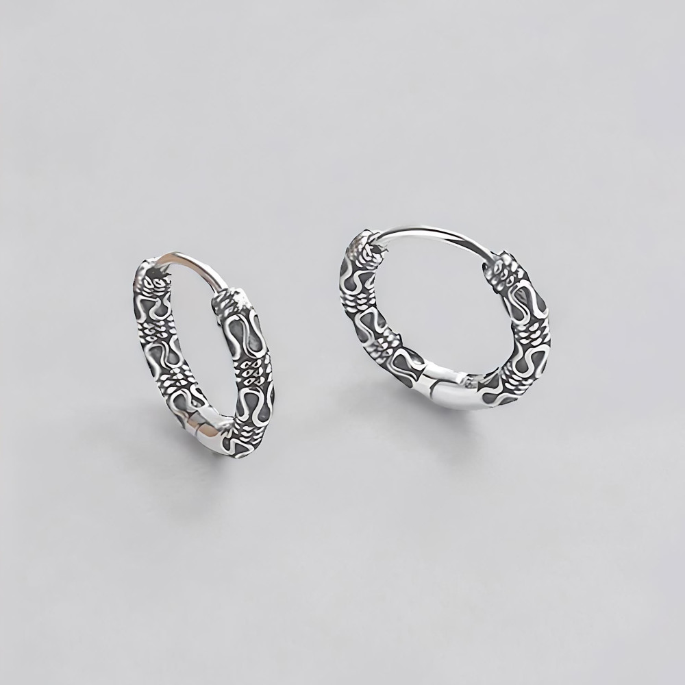 Boucles d'oreille argent Bali homme femme creoles hoop
