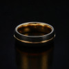 Gepersonaliseerde Ring Dome wolfraam gegroefde plaat in 2 tinten plat goud