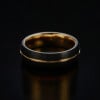 Black Golden Tungsten Carbide Grooved Wedding Band Ring