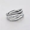 Bague Femme Argent 925 Ouverte Réglable – Design Torsadé et Perlé Élégant