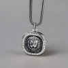 Pendentif homme argent plaque tete de tigre (Dupliqué)