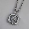 Pendentif homme argent plaque tete de tigre (Dupliqué)