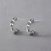 Boucles d'oreille argent Bali homme femme semi anneau hoop