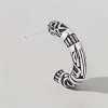 Boucles d'oreille argent Bali homme femme semi anneau hoop