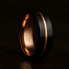 Bague personnalisee tungstene brosse rainure alliance homme femme