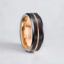 Bague Personnalisée en Tungstène Brosse – Alliance Homme & Femme Élégante