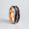 Bague personnalisee tungstene brosse rainure alliance homme femme