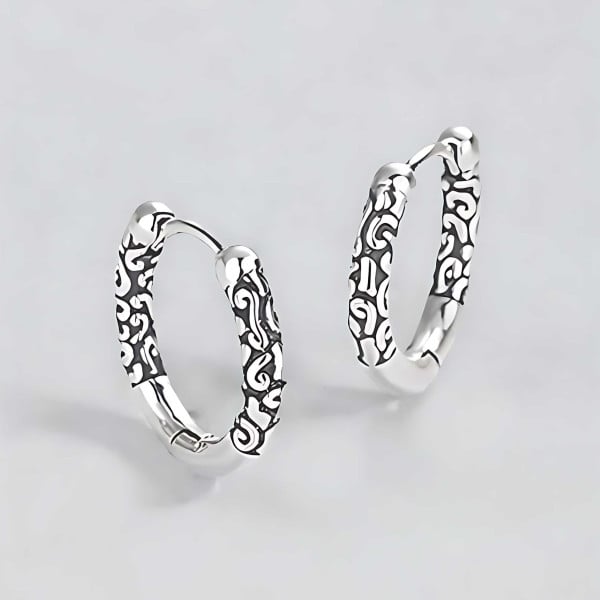 Boucles d'oreille argent celtique homme femme creoles hoop