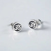 Boucles d'oreilles clous argent symbole OM homme femme