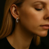 Boucles d'oreille argent Demi anneau plaque rhodium clous hoop