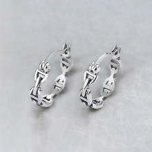 Sterling Silver Hoop Earrings – Elegant Anchor Chain Design