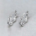 Boucles d'oreille argent créoles chaine marine